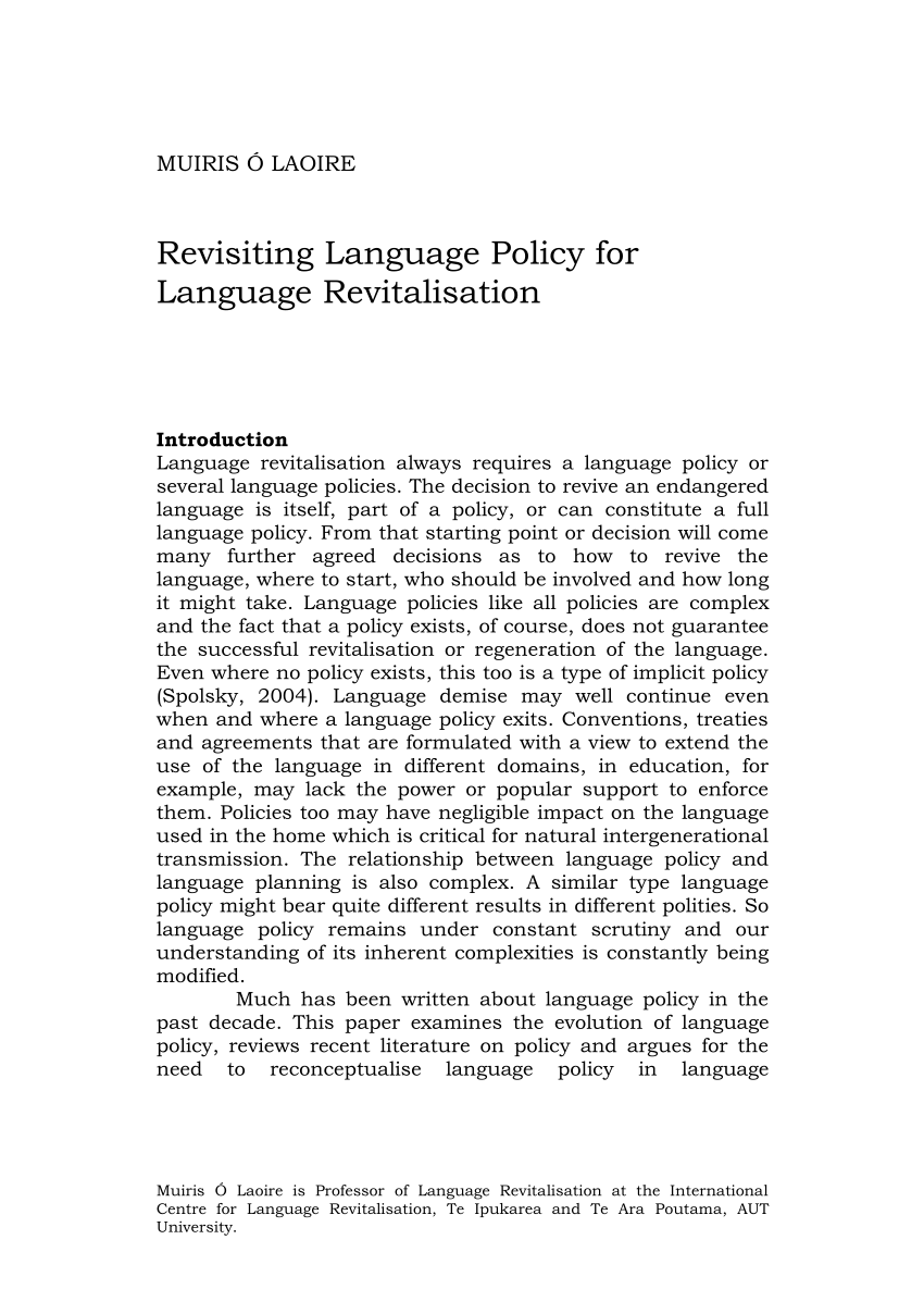 dissertation on language policy