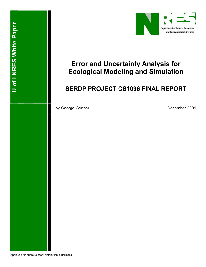 PDF) Error and Uncertainty Analysis for Ecological Modeling and ...
