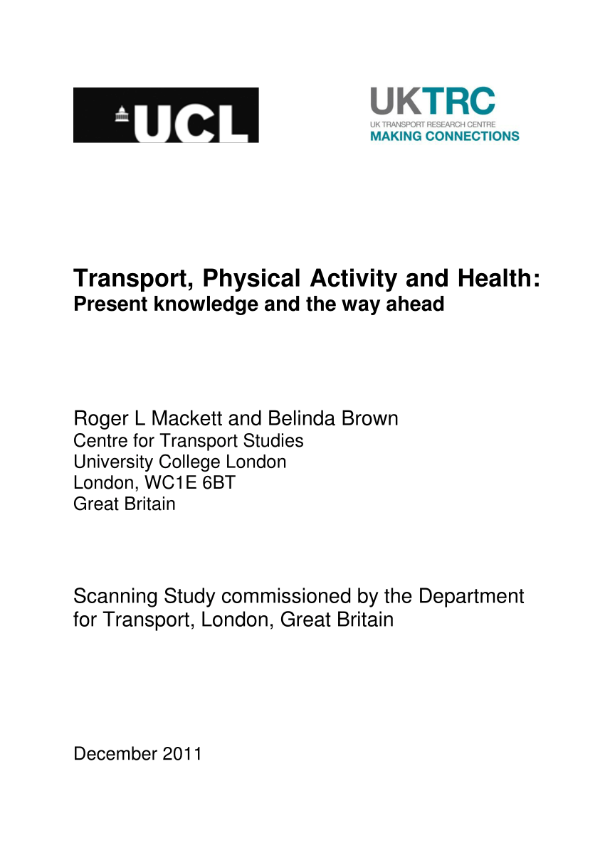 PDF) Transport, Activity and Health: and the way
