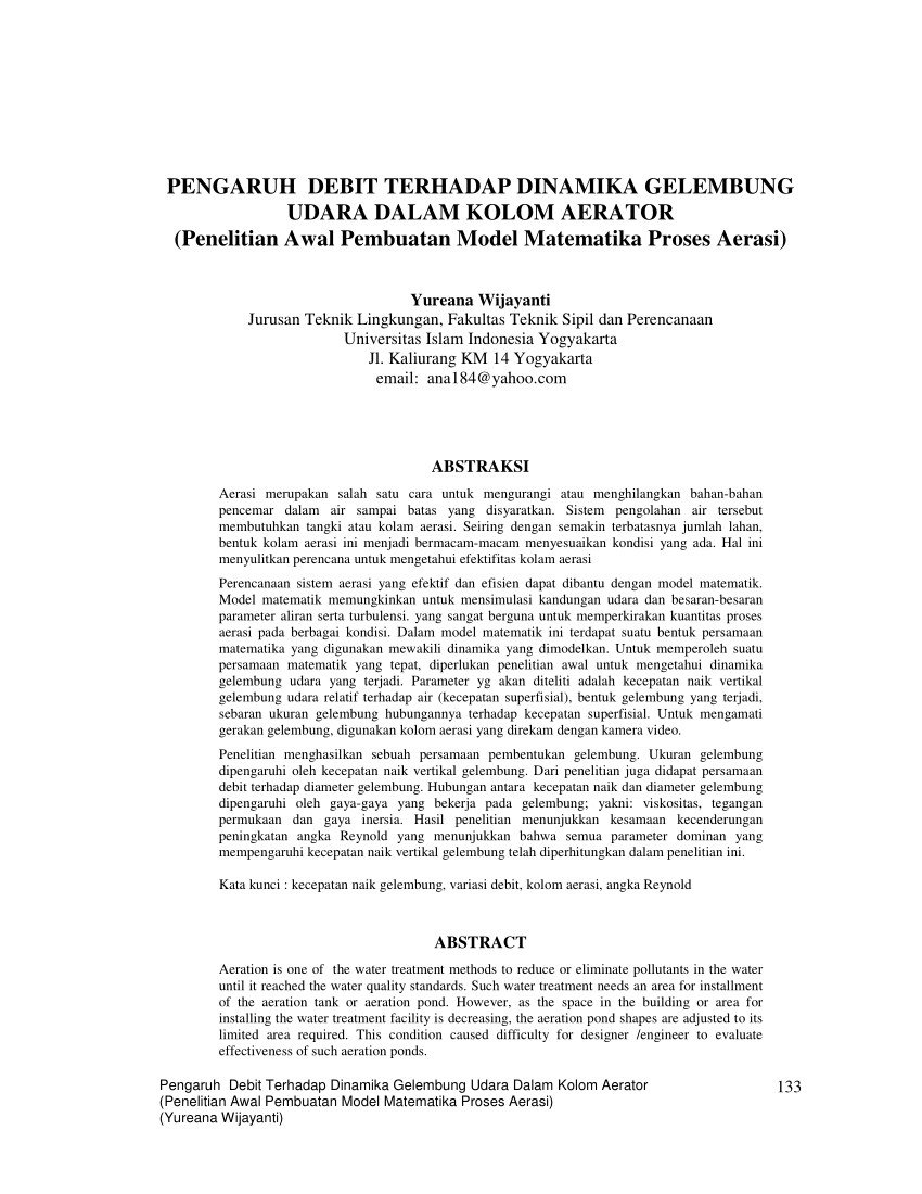 PDF PENGARUH DEBIT TERHADAP DINAMIKA