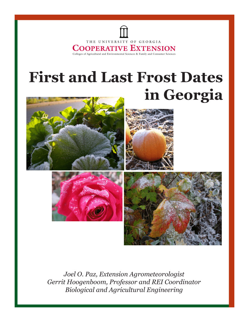(PDF) First and last frost dates in