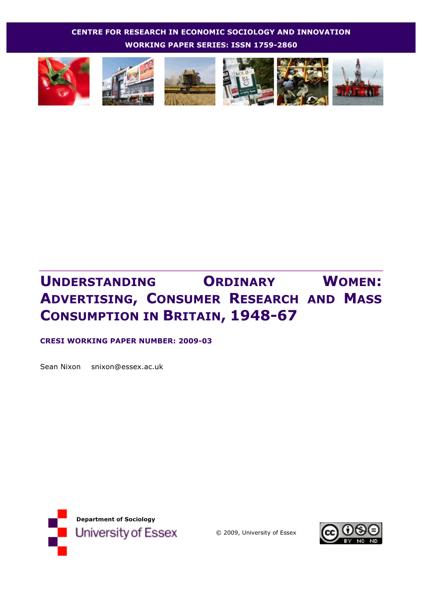 Pdf Understanding Ordinary Women Advertising Consumer - 