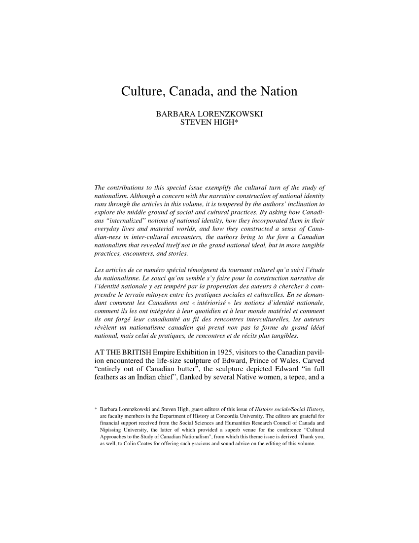 essay about canada culture