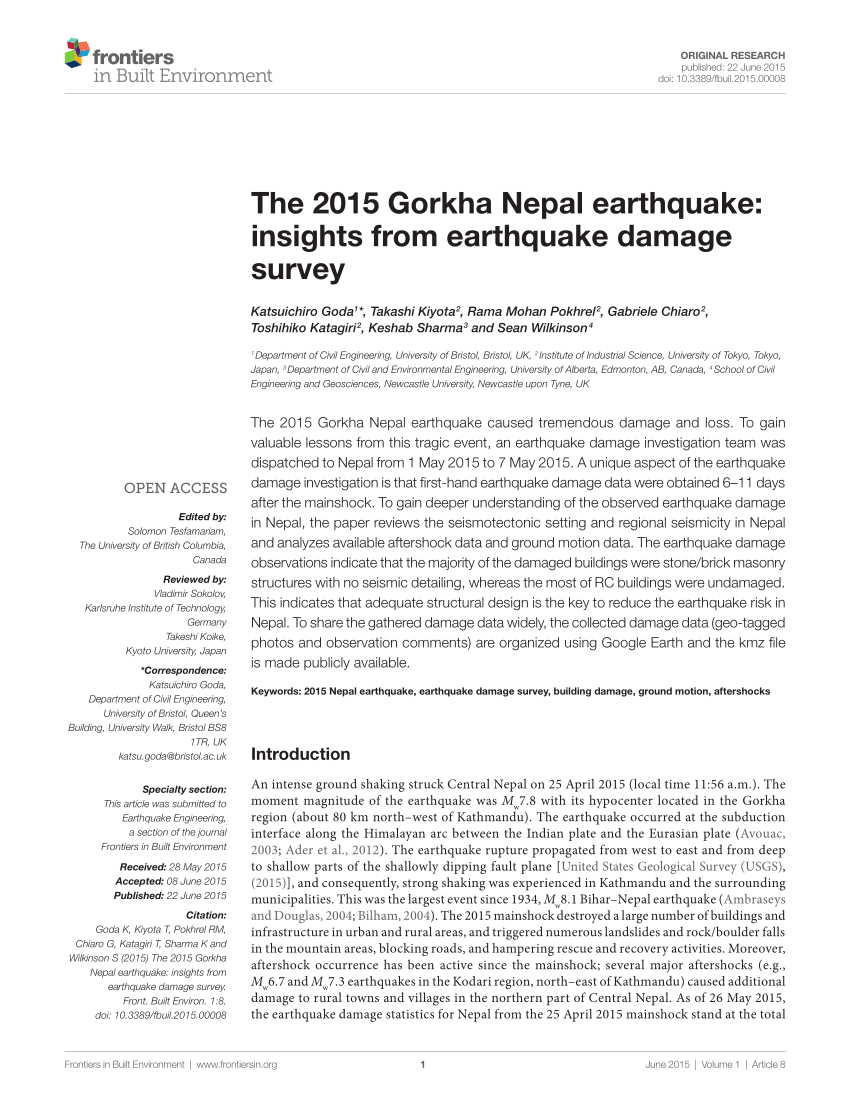 essay on the earthquake in nepal