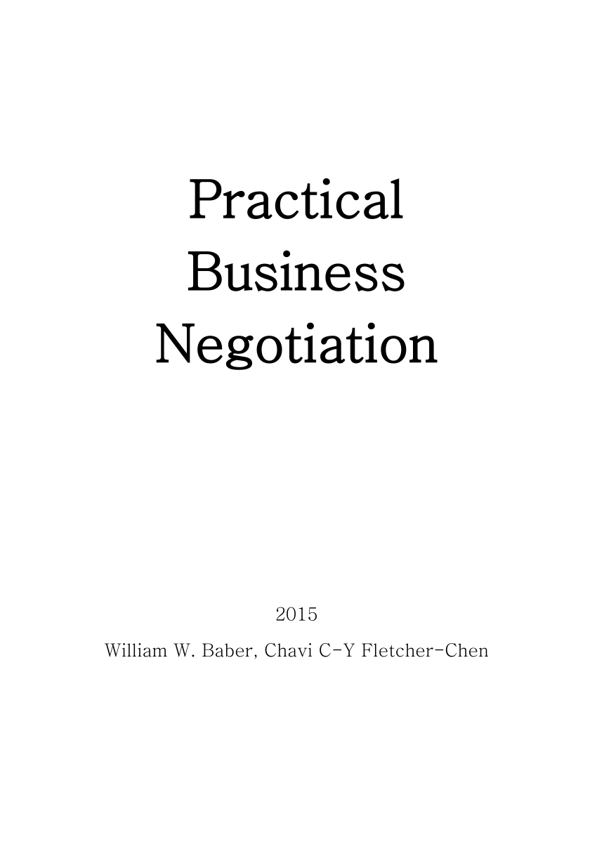 business negotiation case study pdf