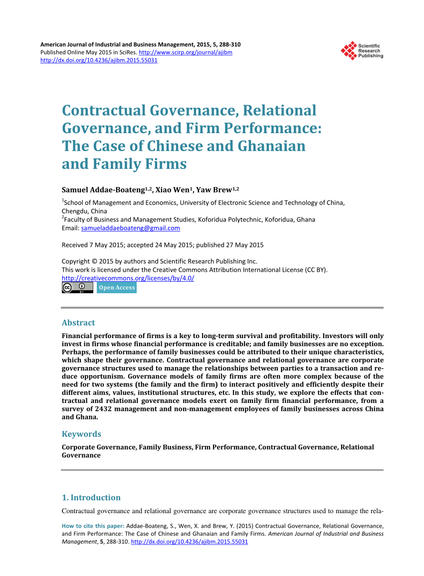 Linking “multi-dimensions” of relational governance and