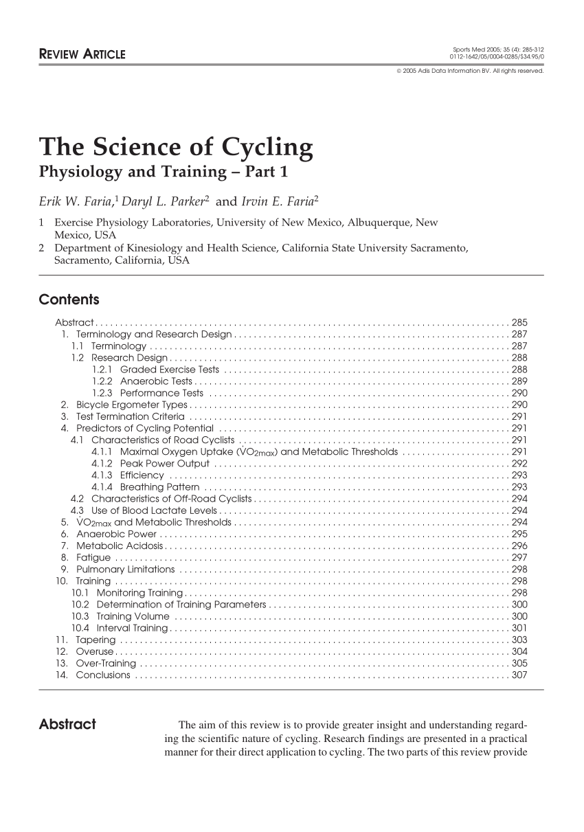 Science on sale of cycling