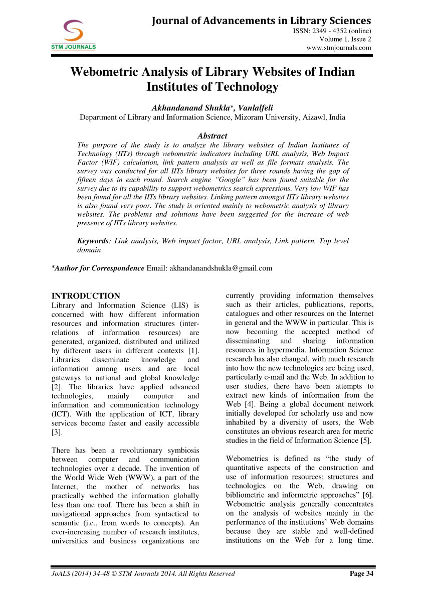 analysis of library websites