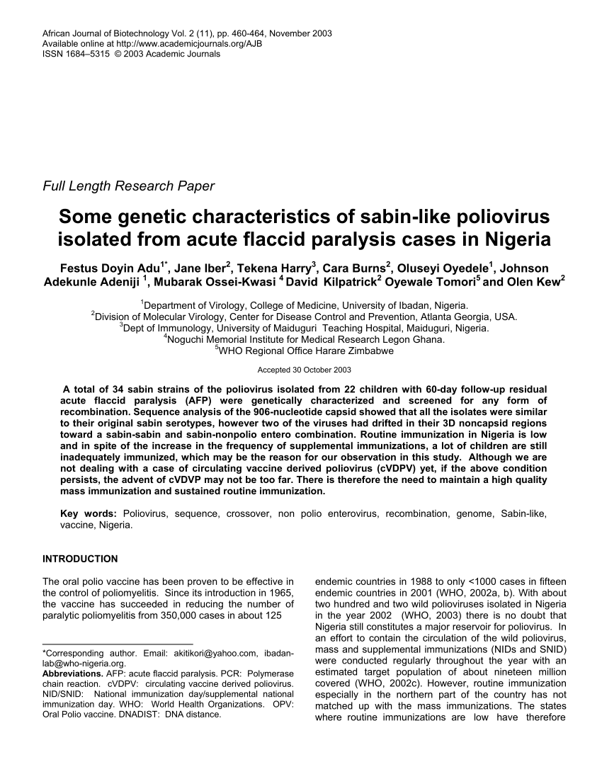 polio research paper