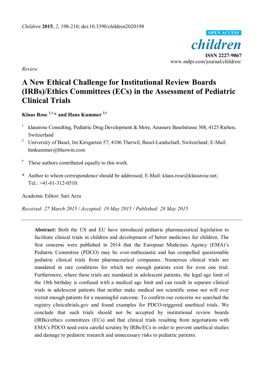 Download PDF A New Ethical Challenge For Institutional Review Boards IRBs Ethics Committees