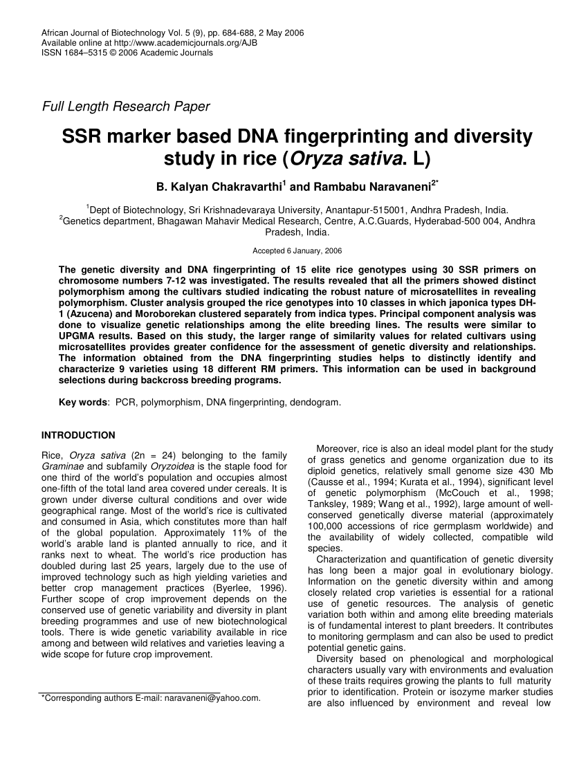 research paper on dna fingerprinting