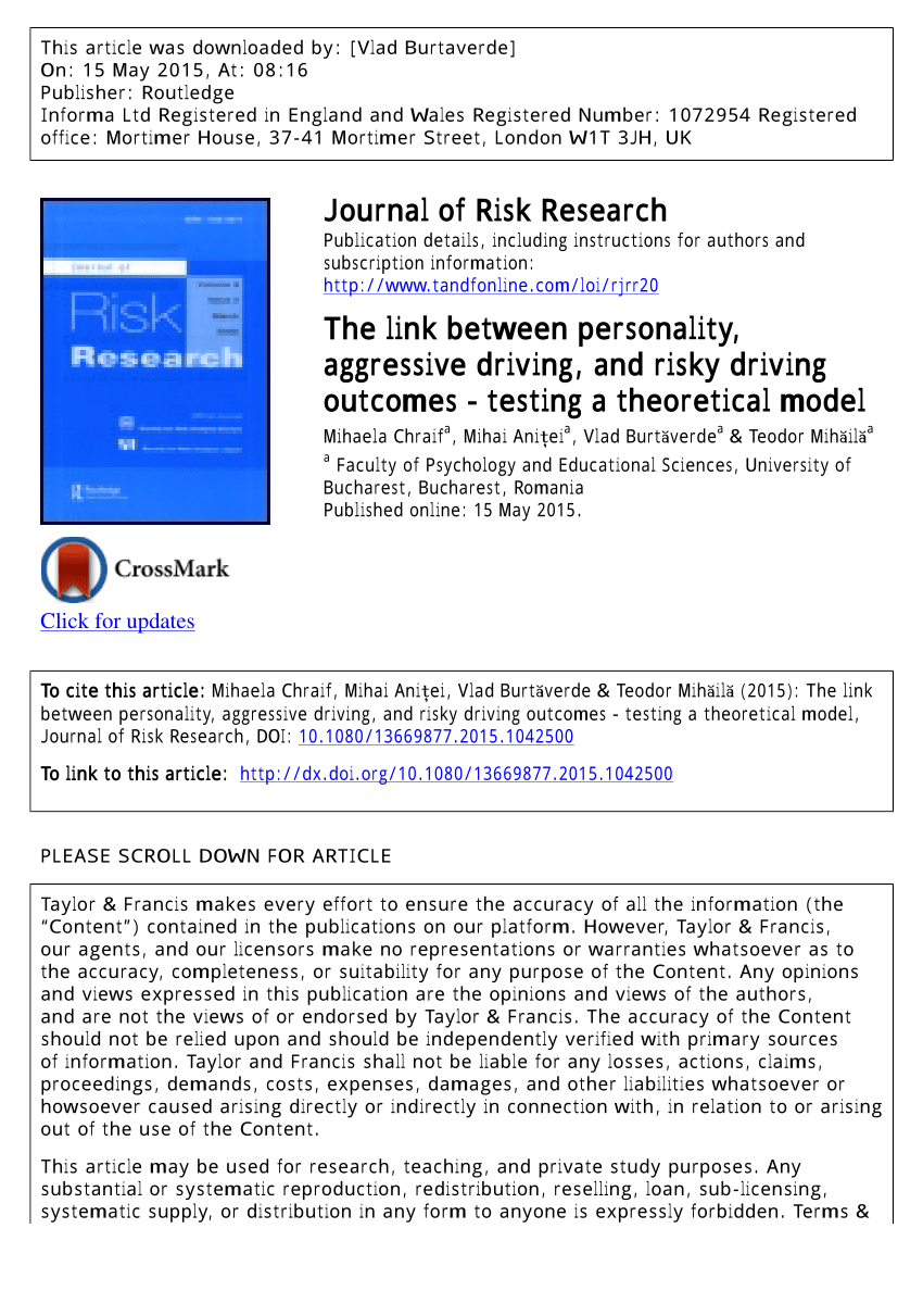 a review of the literature on aggressive driving research