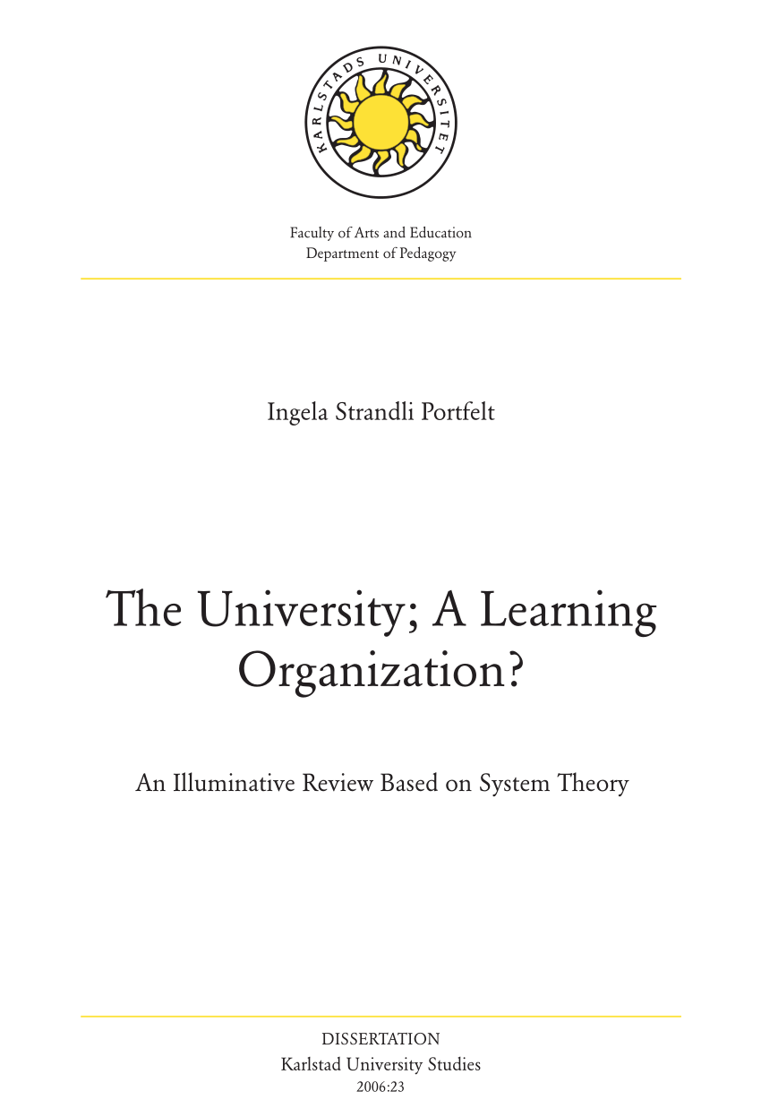 dissertation learning organization