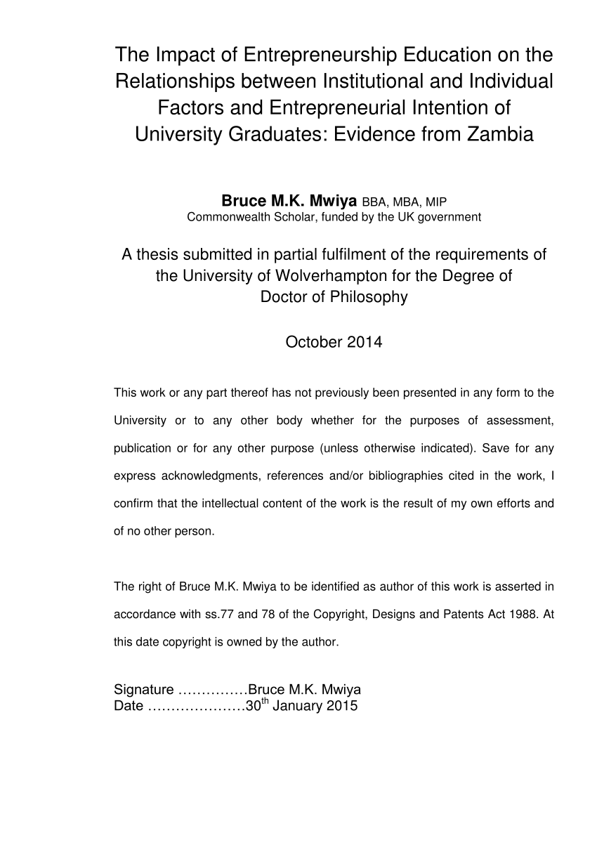 university of zambia thesis