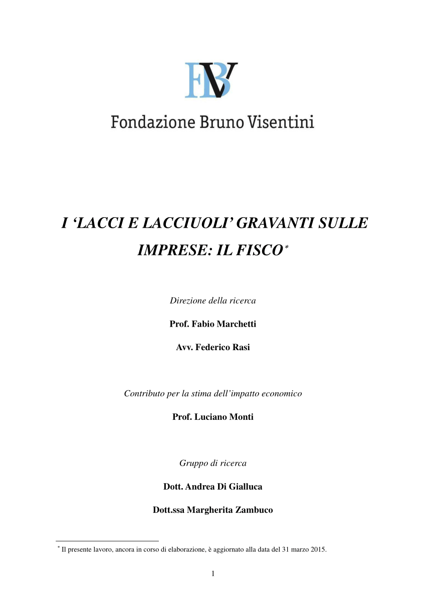 PDF) L'impatto economico degli adempimenti fiscali sulle imprese