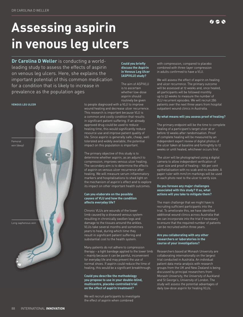 a case study of venous leg ulceration