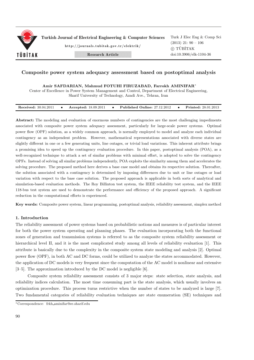 (PDF) Composite power system adequacy assessment based on ...