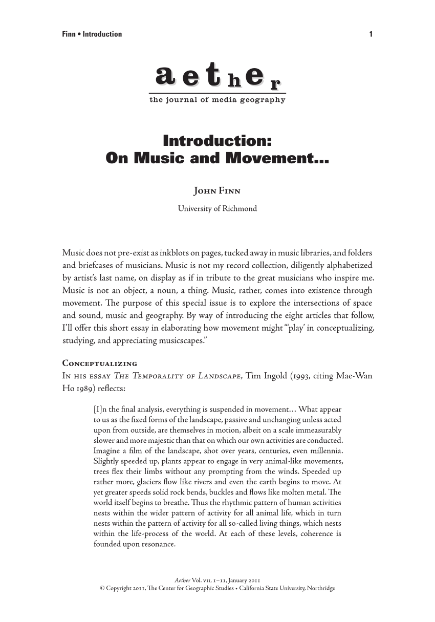 how do you write a music introduction for an essay
