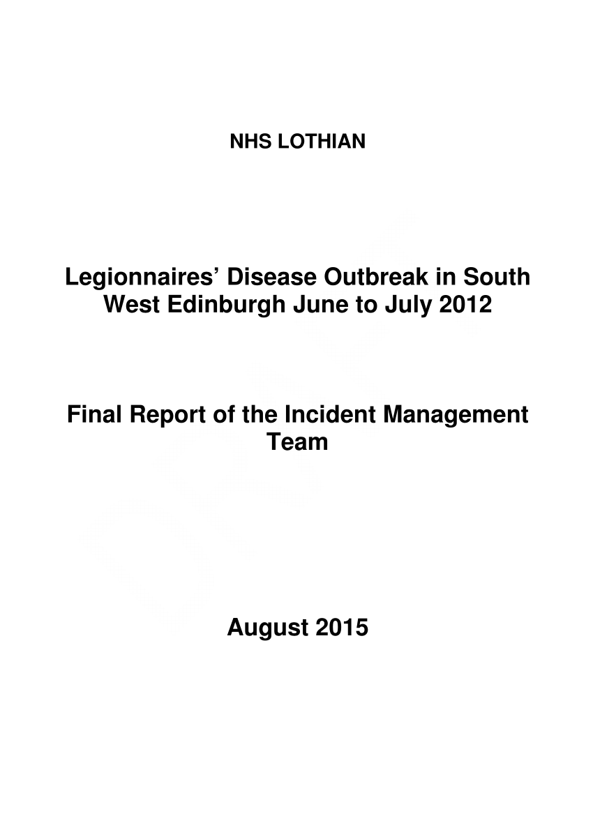 Outbreak of Legionnaires' disease in West Bromwich