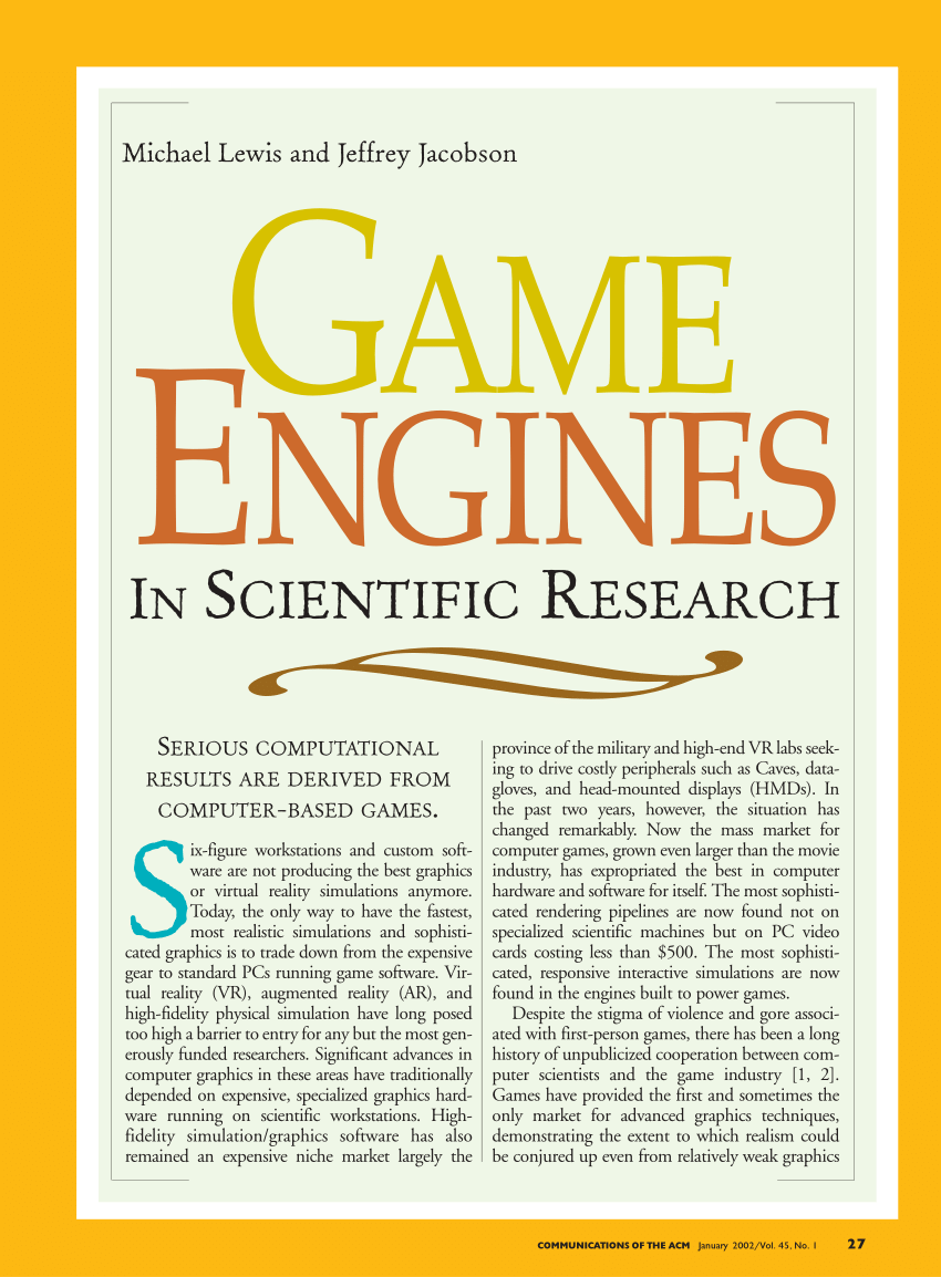 research paper game engines