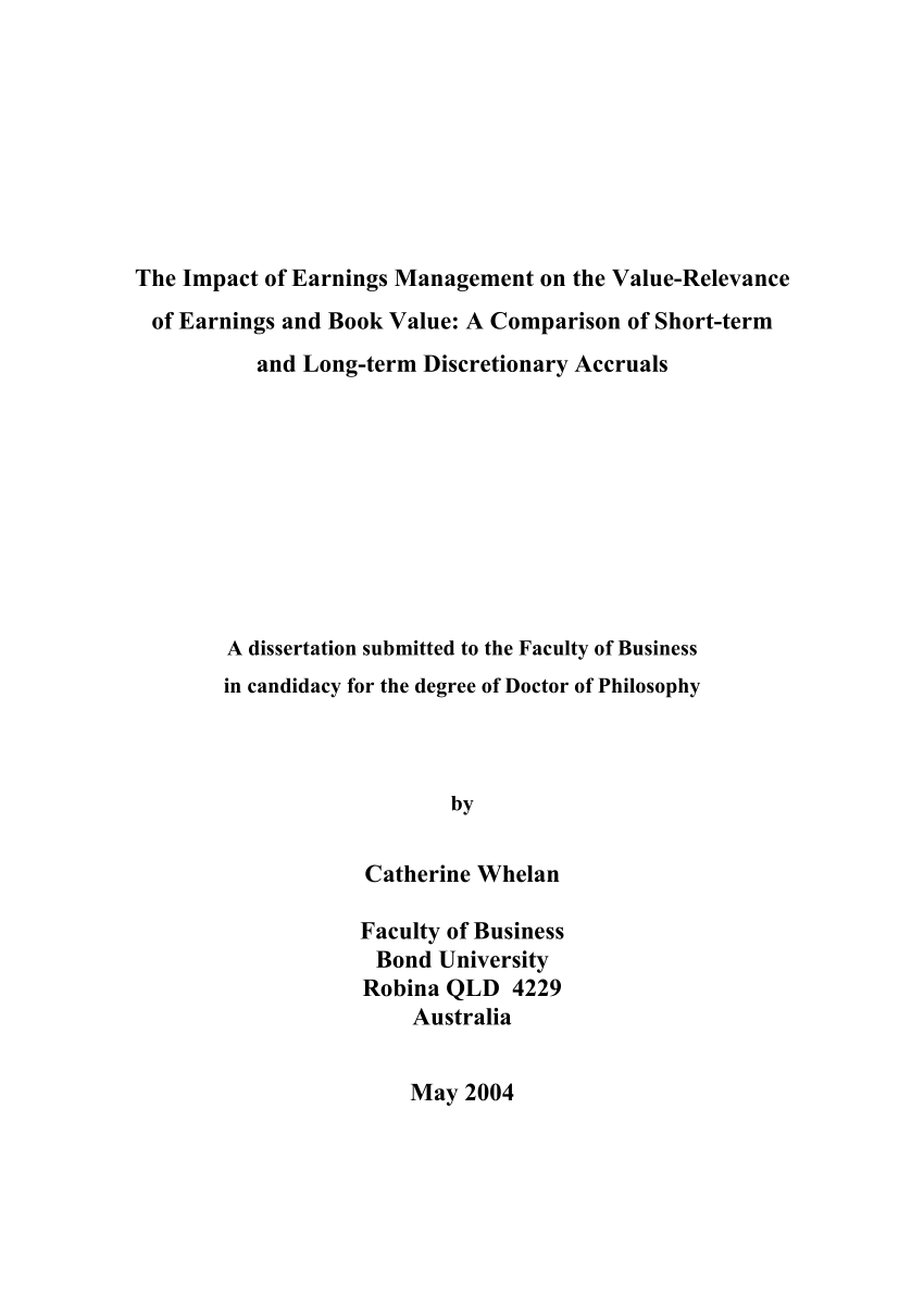 earnings management phd thesis