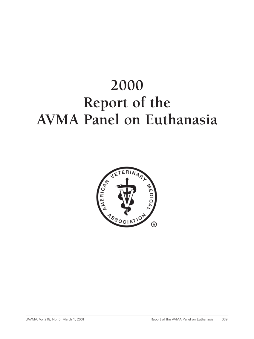 (PDF) Report of the AVMA Panel on euthanasia