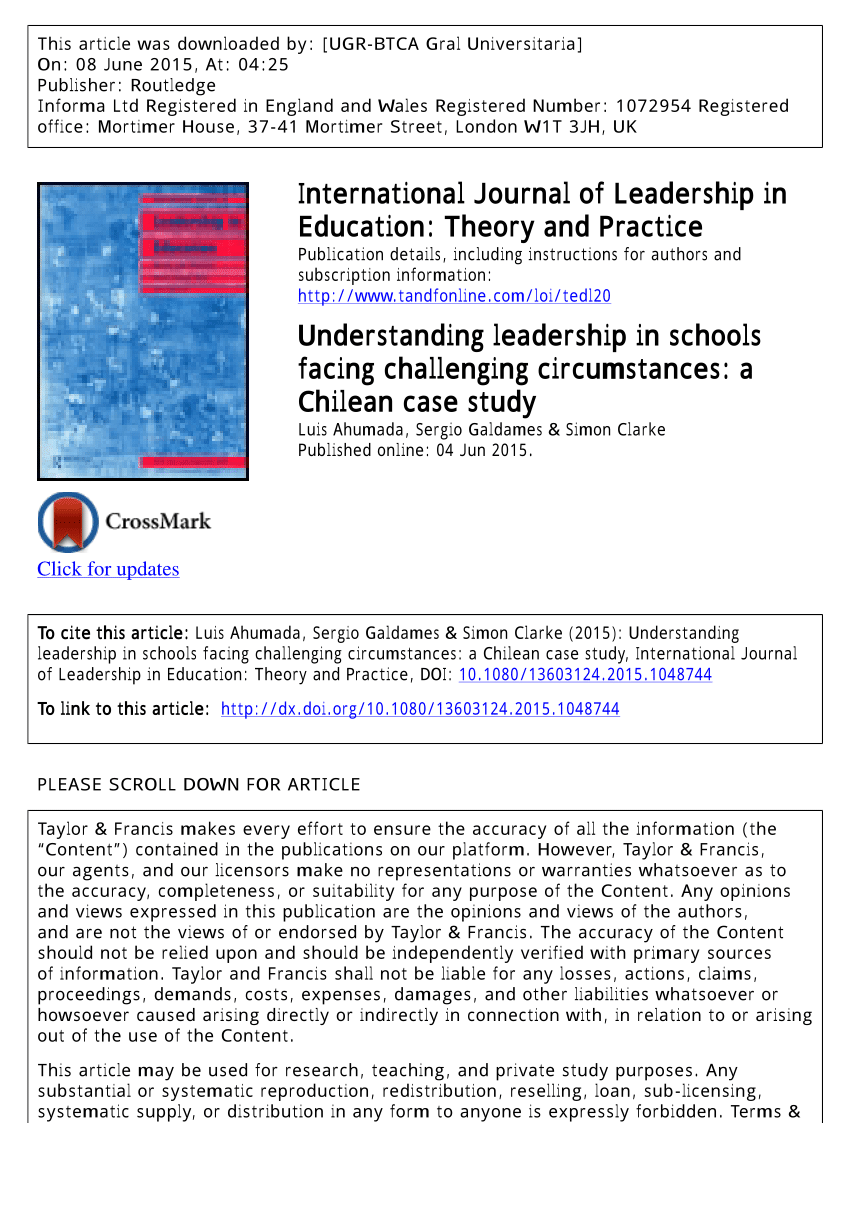 peer reviewed journal educational leadership