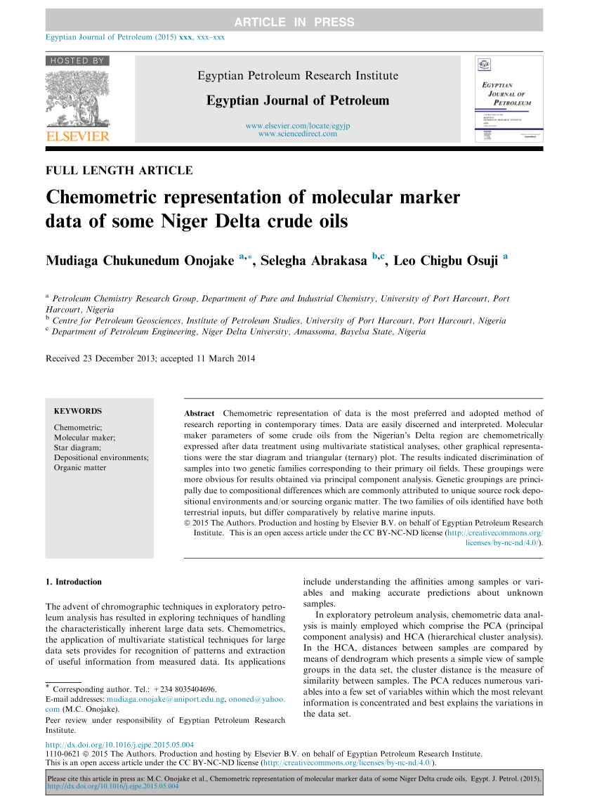 PDF Chemometric Representation of Molecular Marker Data of Some  