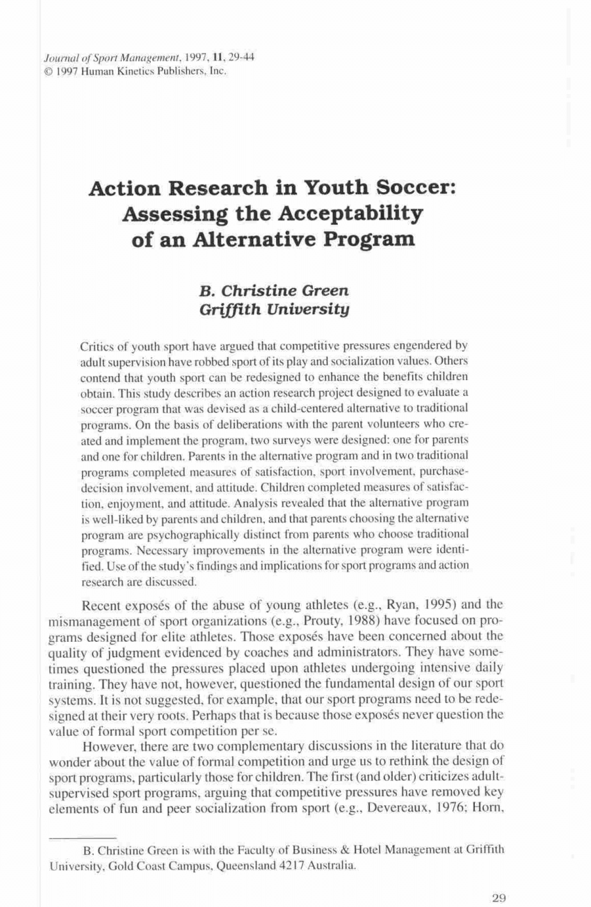 research article on soccer