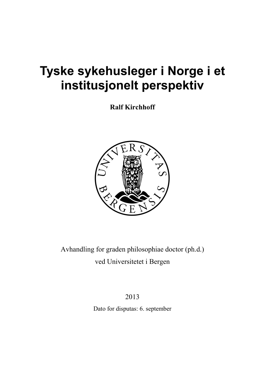 PDF) Tyske sykehusleger i Norge i et institusjonelt perspektiv