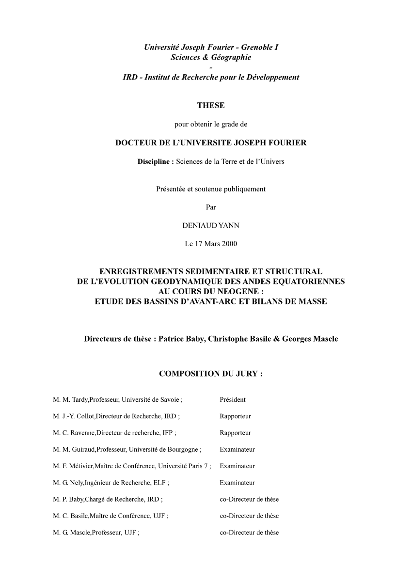 Pdf Enregistrements Sédimentaire Et Structural De L - 