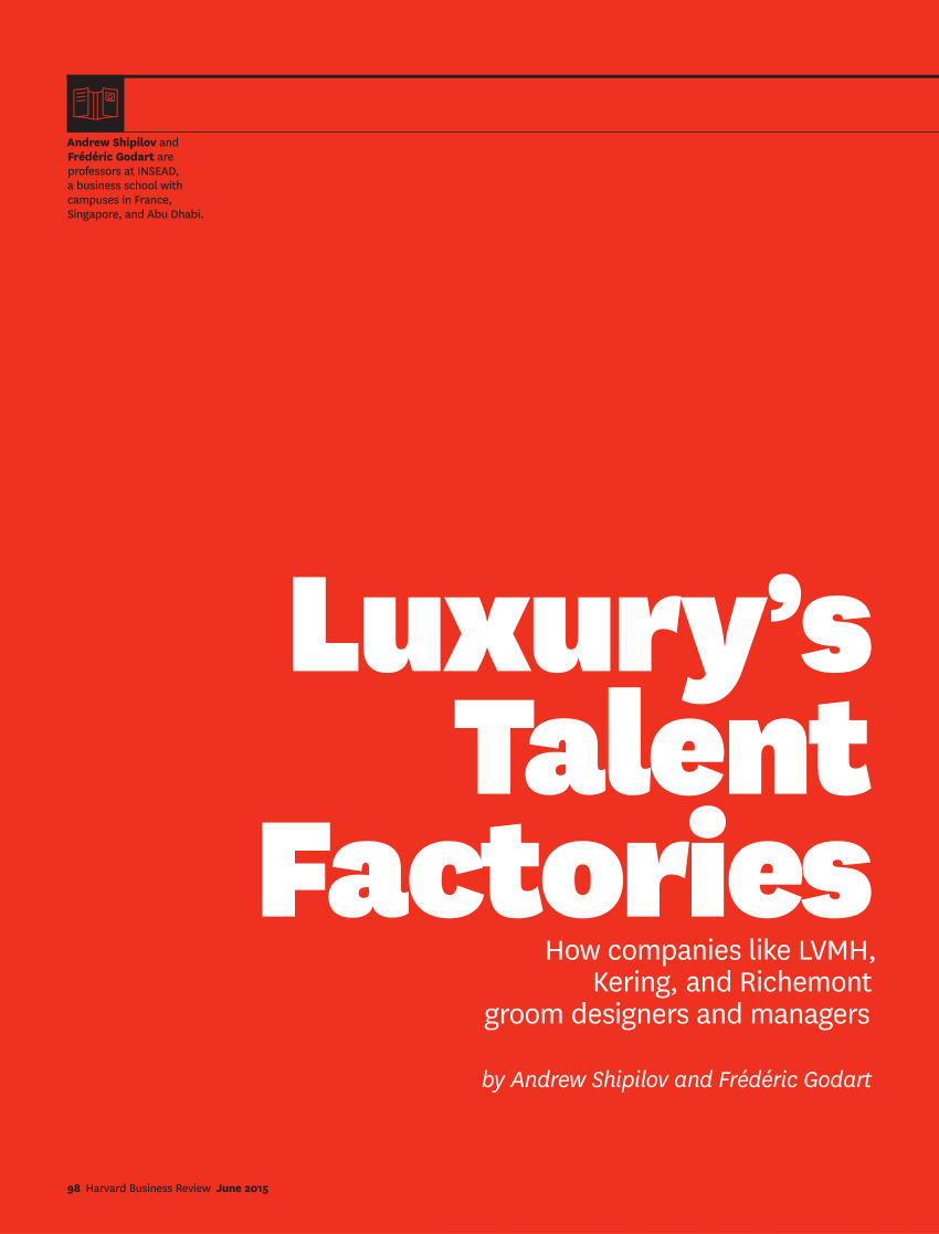 PDF) The birth of luxury big business: LVMH, Richemont and Kering