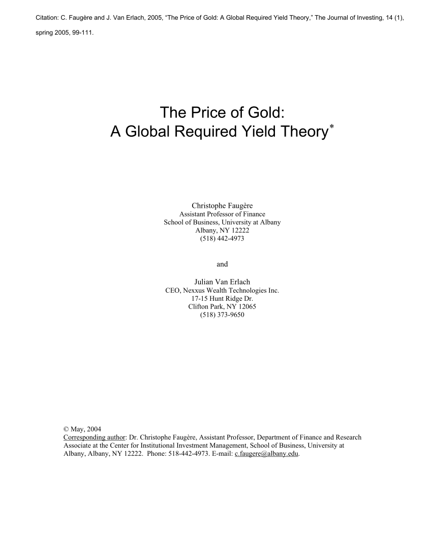 (PDF) The Price of Gold