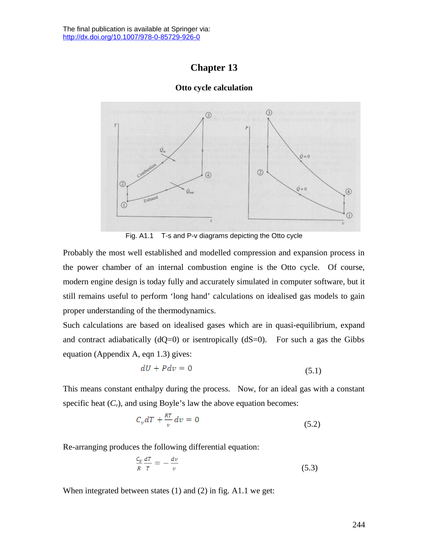 Otto Cycle Thermodynamic Analysis