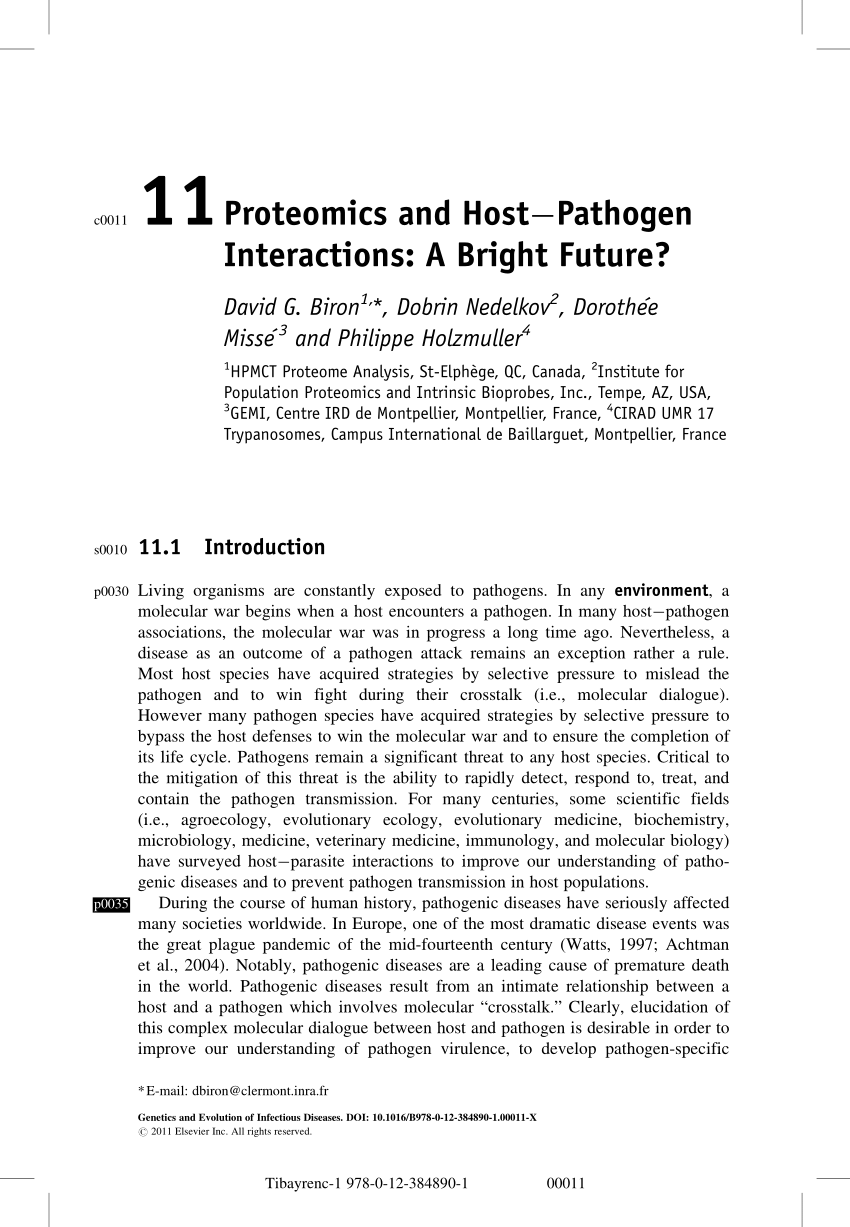 Pdf Proteomics And Host Pathogen Interactions