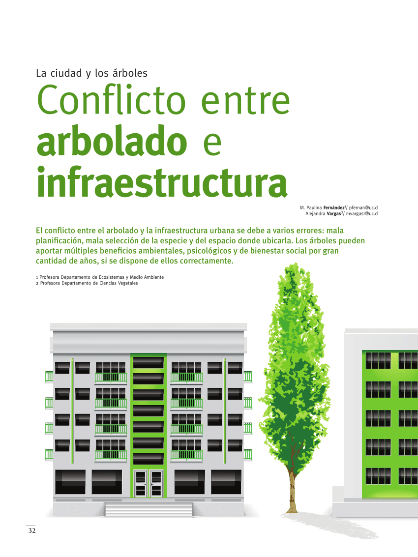 PDF) La ciudad y los árboles: Conflicto entre el arbolado urbano y la  infraestructura