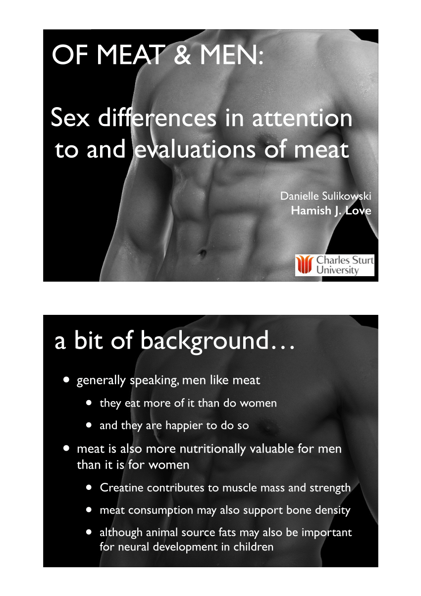 PDF) Of meat and men: sex differences in attention to meat.