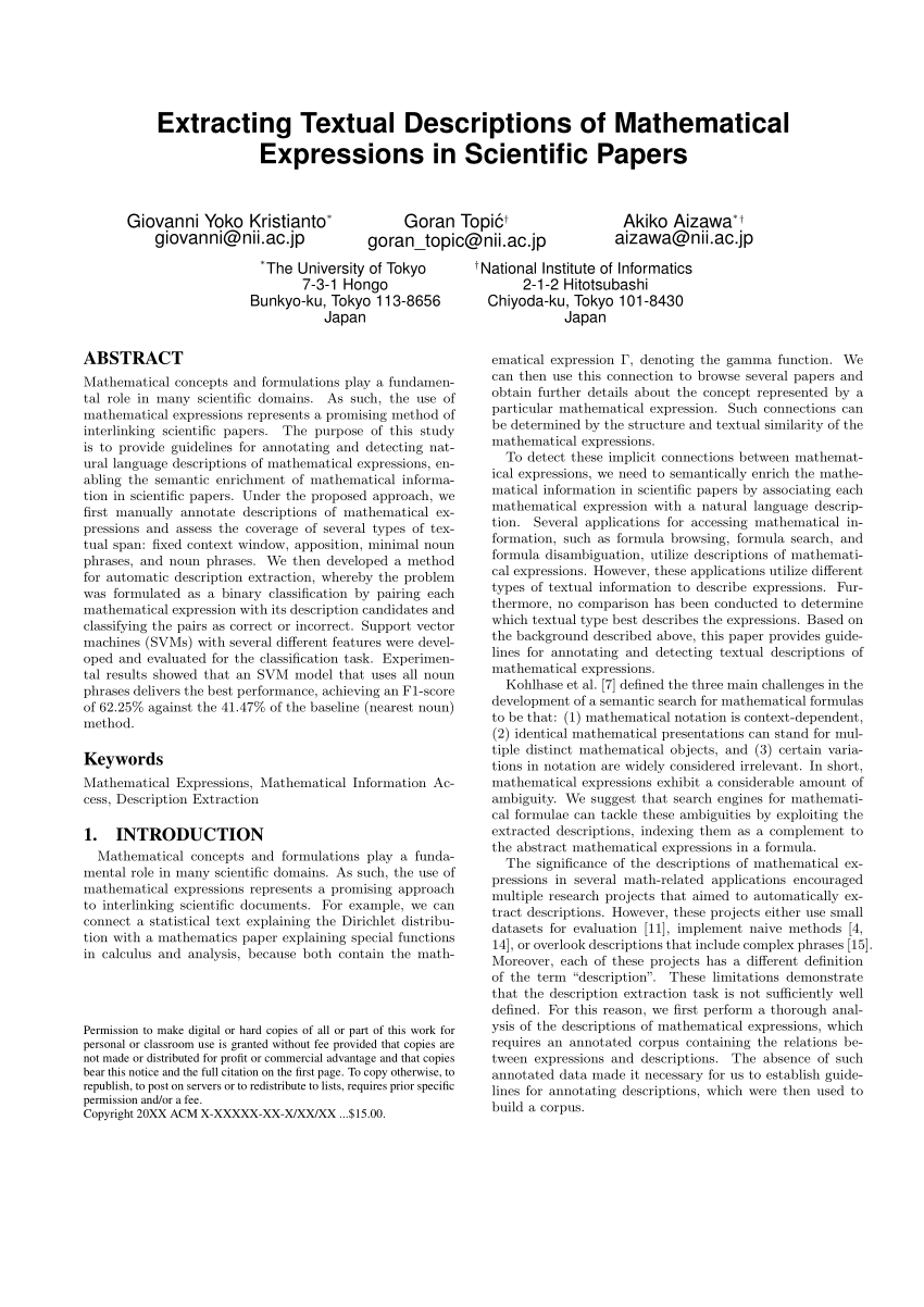 a scientific paper example