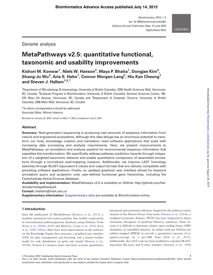 (PDF) MetaPathways v2.5: Quantitative functional, taxonomic, and Sns-Brigh10