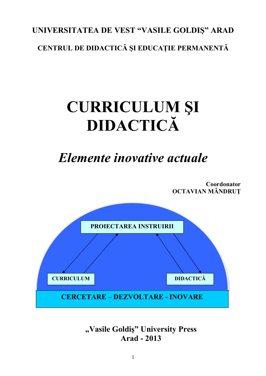 Pdf Curriculum Si Didactică Elemente Inovative Actuale