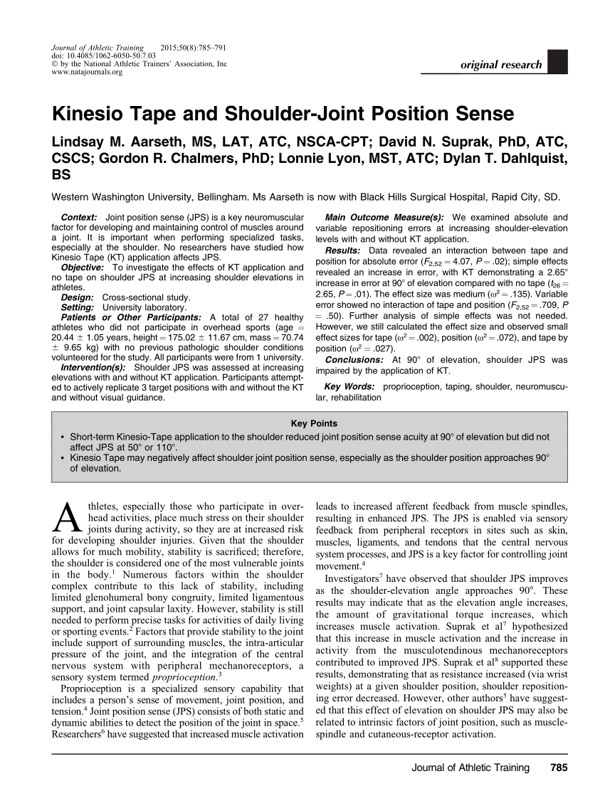 Effects of the direction of Kinesio taping on sensation and postural  control before and after muscle fatigue in healthy athletes