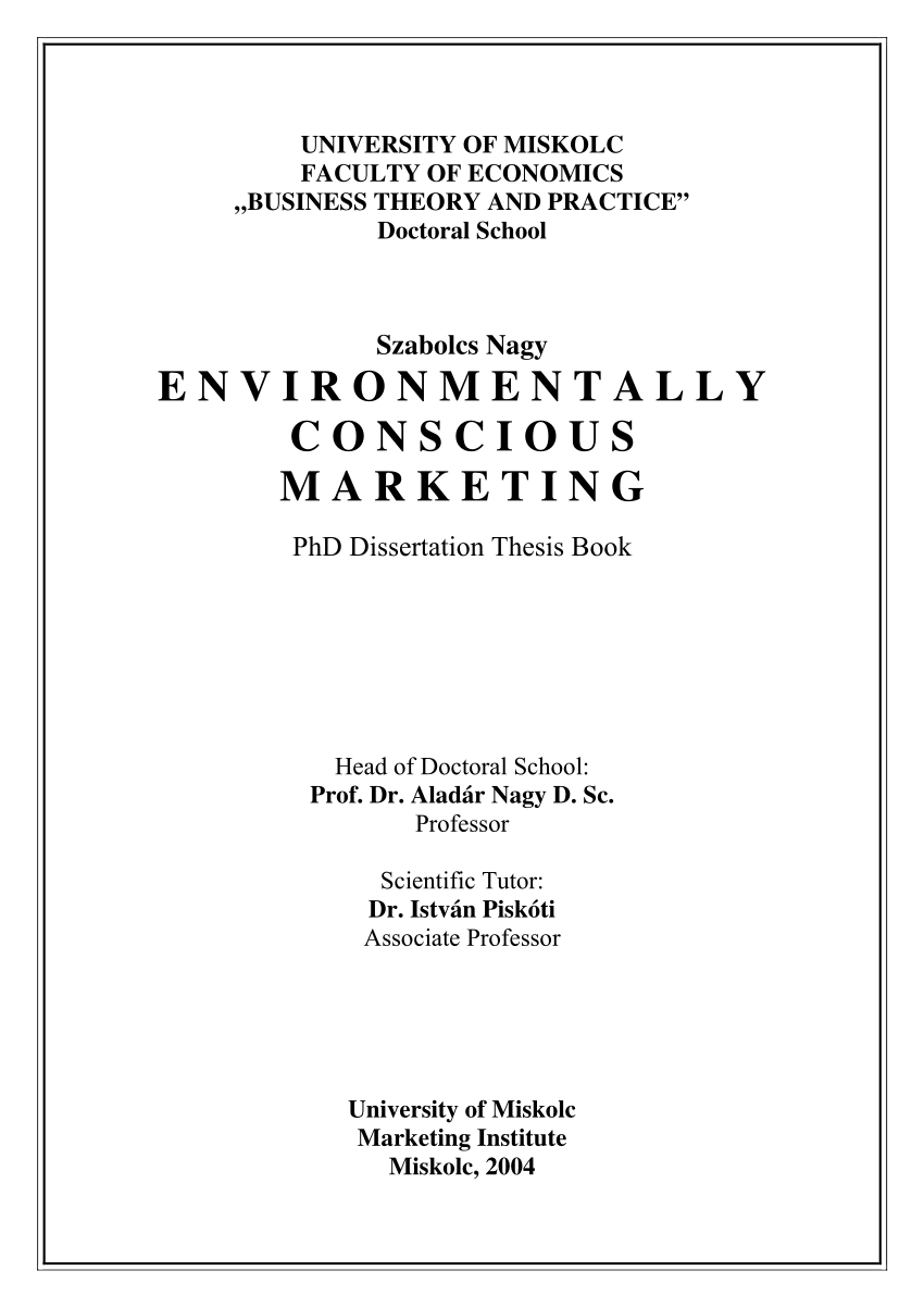 green marketing bachelor thesis