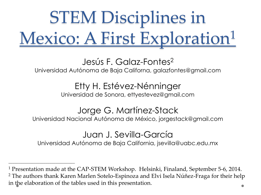 Pdf Stem Disciplines In Mexico A First Exploration