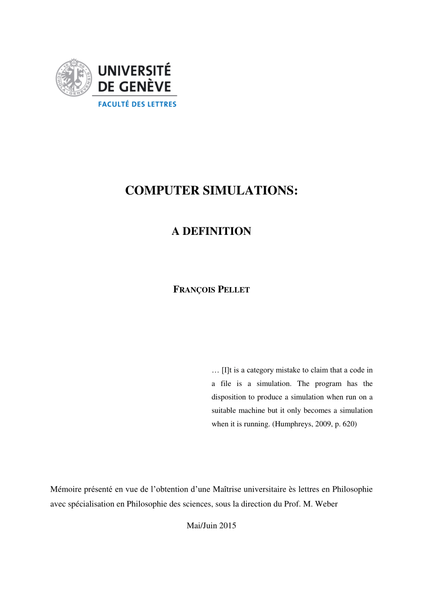 Phd thesis on simulation