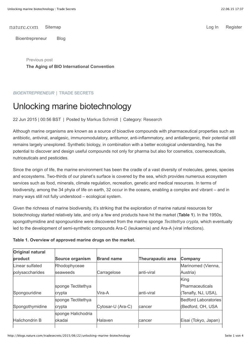 research papers on marine biotechnology