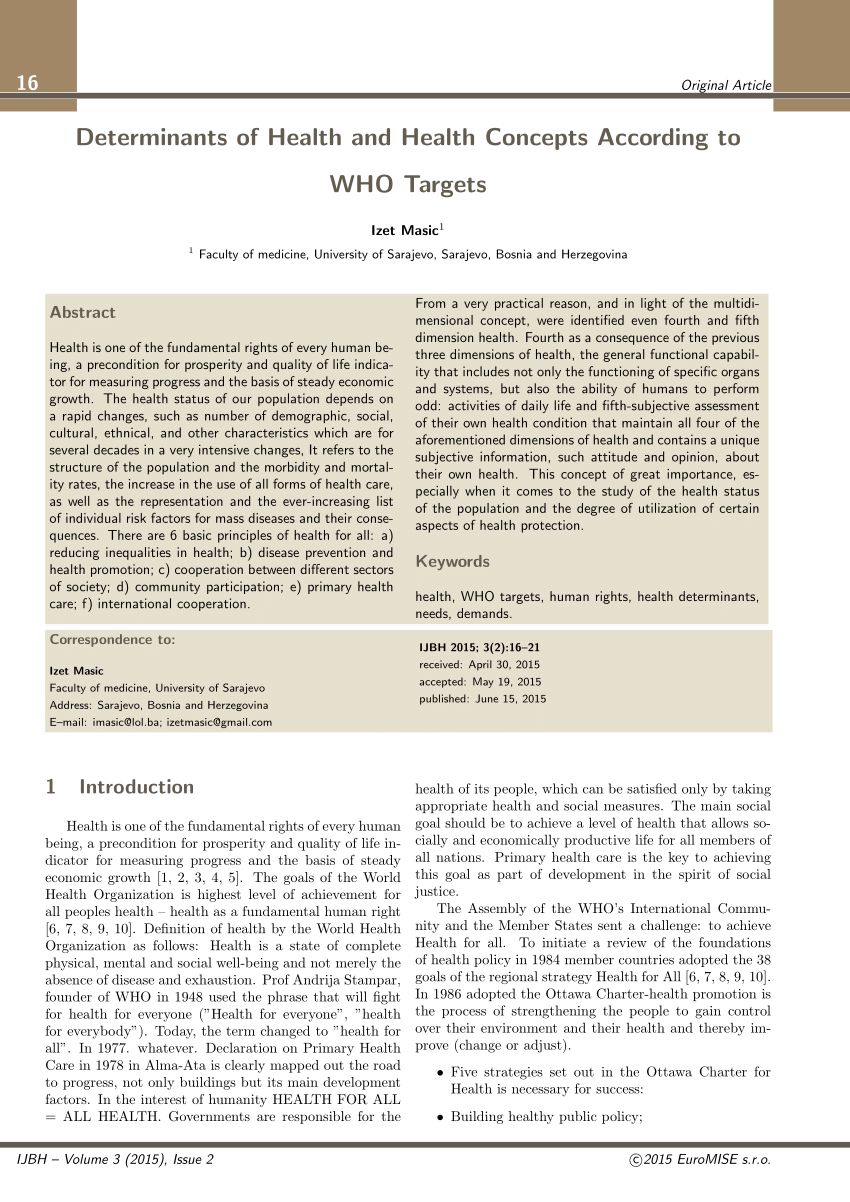 determinants of health thesis pdf