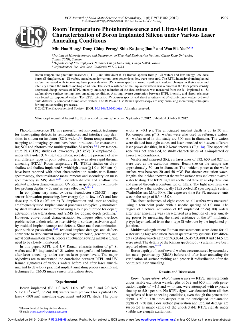 Pdf Room Temperature Photoluminescence And Ultraviolet