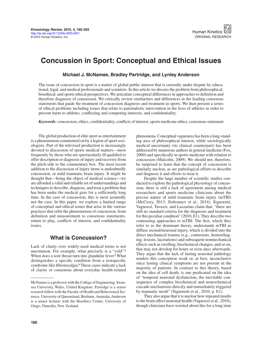 research paper on concussions in sports