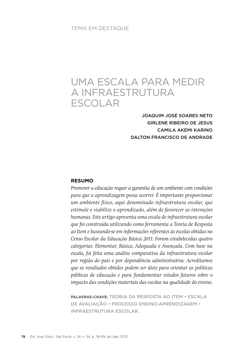 PDF) Avaliação da infraestrutura escolar: em destaque as creches