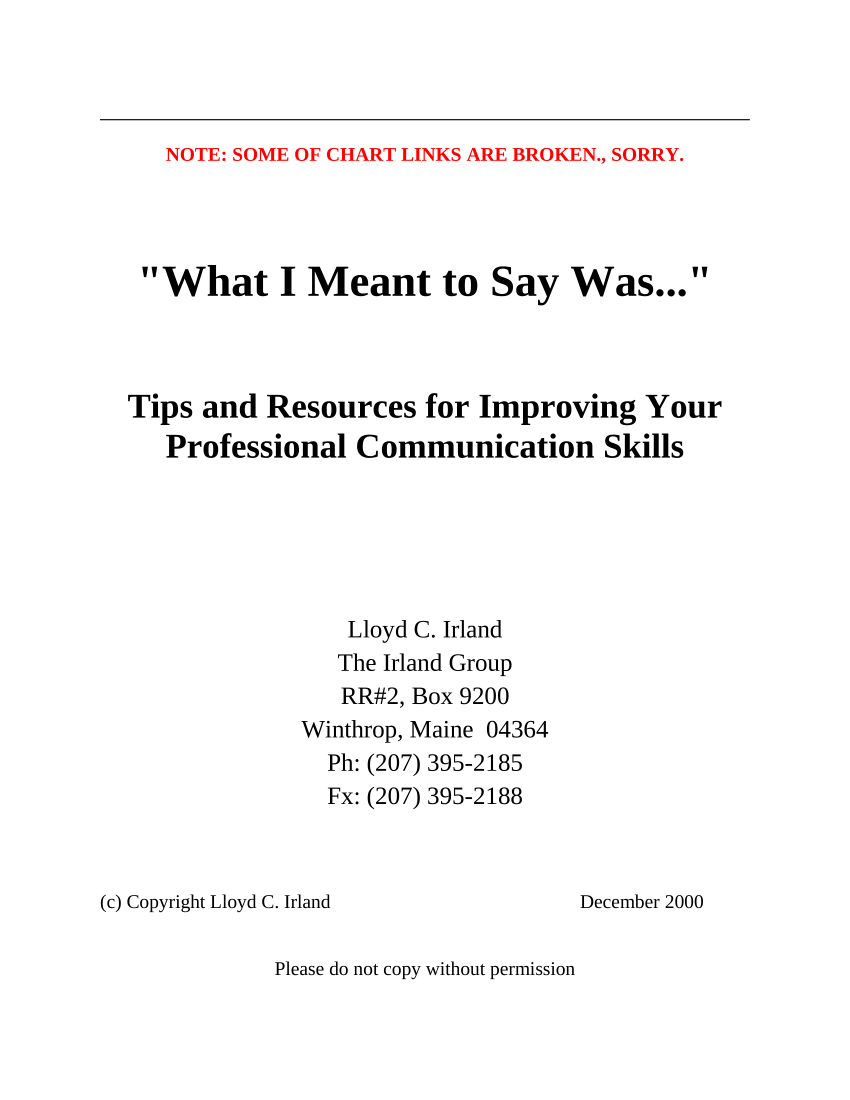 Pdf What I Meant To Say Was Tips And Resources For Improving